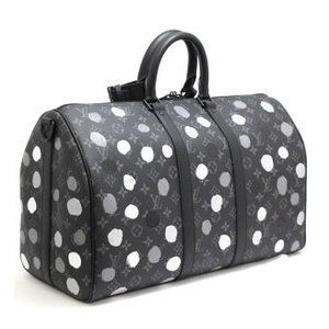 LOUIS VUITTON Yayoi Kusama Eclipse Keepall Bandouliere Bag Black